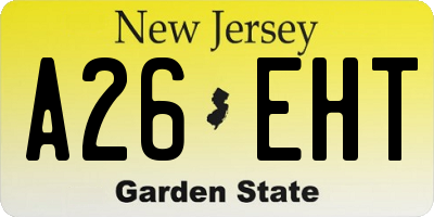 NJ license plate A26EHT