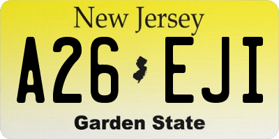 NJ license plate A26EJI