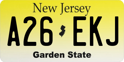 NJ license plate A26EKJ