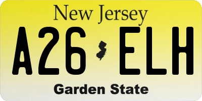NJ license plate A26ELH
