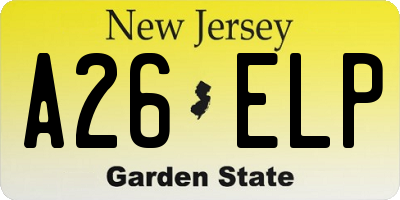 NJ license plate A26ELP