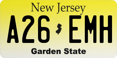 NJ license plate A26EMH