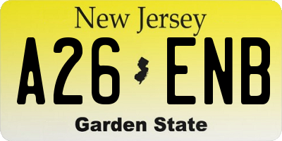 NJ license plate A26ENB