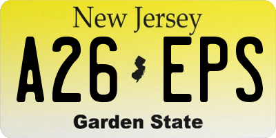 NJ license plate A26EPS