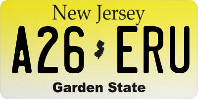 NJ license plate A26ERU
