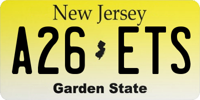 NJ license plate A26ETS