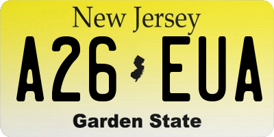 NJ license plate A26EUA