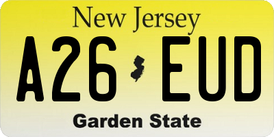 NJ license plate A26EUD