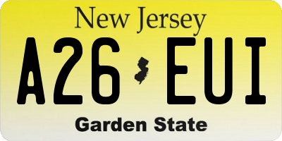 NJ license plate A26EUI