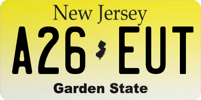 NJ license plate A26EUT