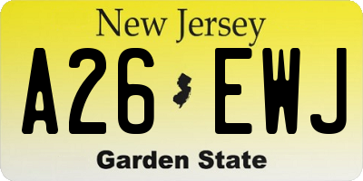NJ license plate A26EWJ