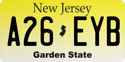 NJ license plate A26EYB