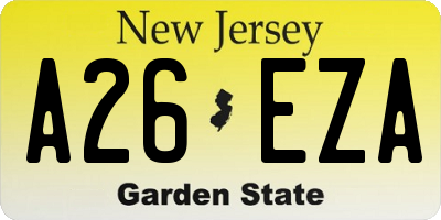 NJ license plate A26EZA