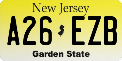 NJ license plate A26EZB