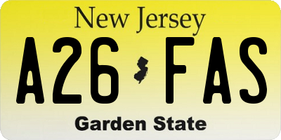 NJ license plate A26FAS
