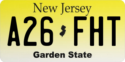 NJ license plate A26FHT