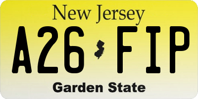 NJ license plate A26FIP