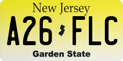 NJ license plate A26FLC