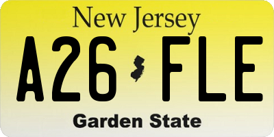 NJ license plate A26FLE