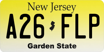 NJ license plate A26FLP