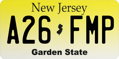 NJ license plate A26FMP