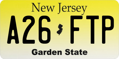 NJ license plate A26FTP