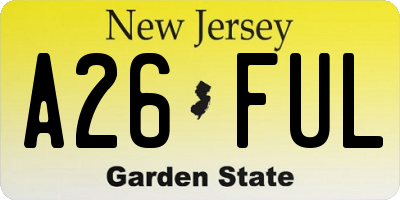 NJ license plate A26FUL