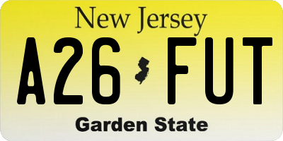 NJ license plate A26FUT