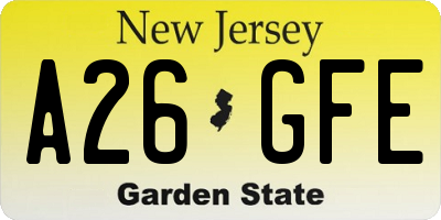 NJ license plate A26GFE