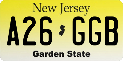 NJ license plate A26GGB