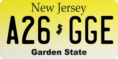 NJ license plate A26GGE