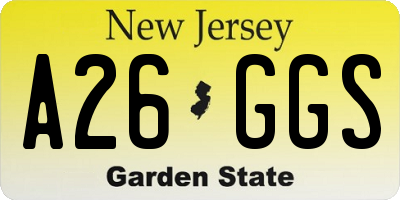 NJ license plate A26GGS