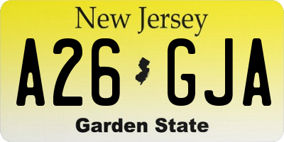 NJ license plate A26GJA