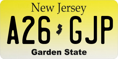 NJ license plate A26GJP