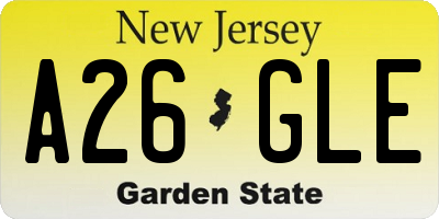 NJ license plate A26GLE