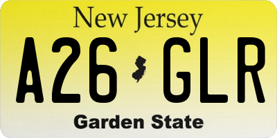NJ license plate A26GLR