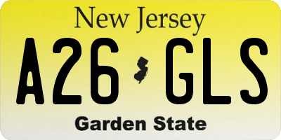 NJ license plate A26GLS