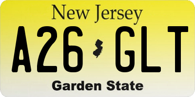 NJ license plate A26GLT