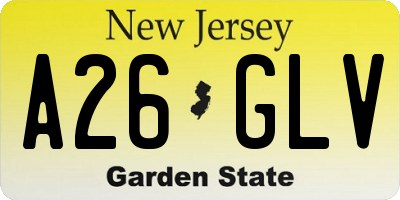 NJ license plate A26GLV