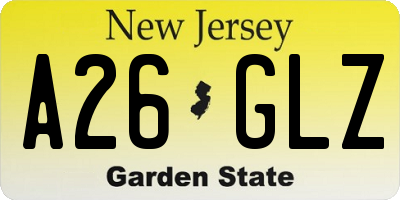 NJ license plate A26GLZ