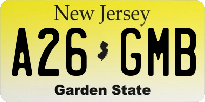 NJ license plate A26GMB