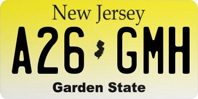 NJ license plate A26GMH