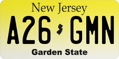 NJ license plate A26GMN