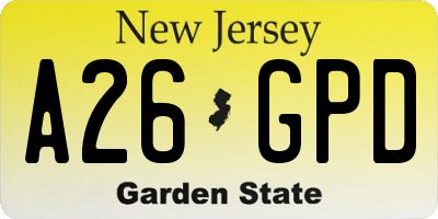 NJ license plate A26GPD