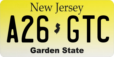NJ license plate A26GTC