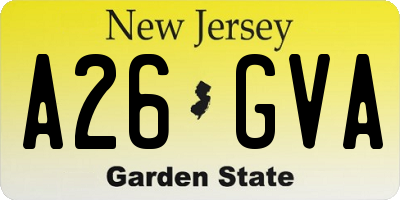 NJ license plate A26GVA