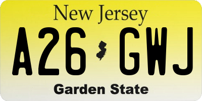 NJ license plate A26GWJ