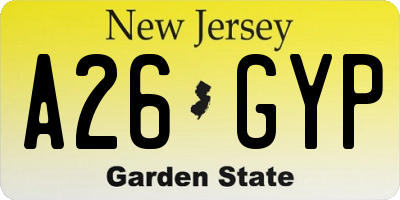 NJ license plate A26GYP