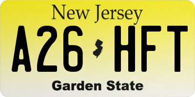 NJ license plate A26HFT