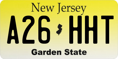 NJ license plate A26HHT
